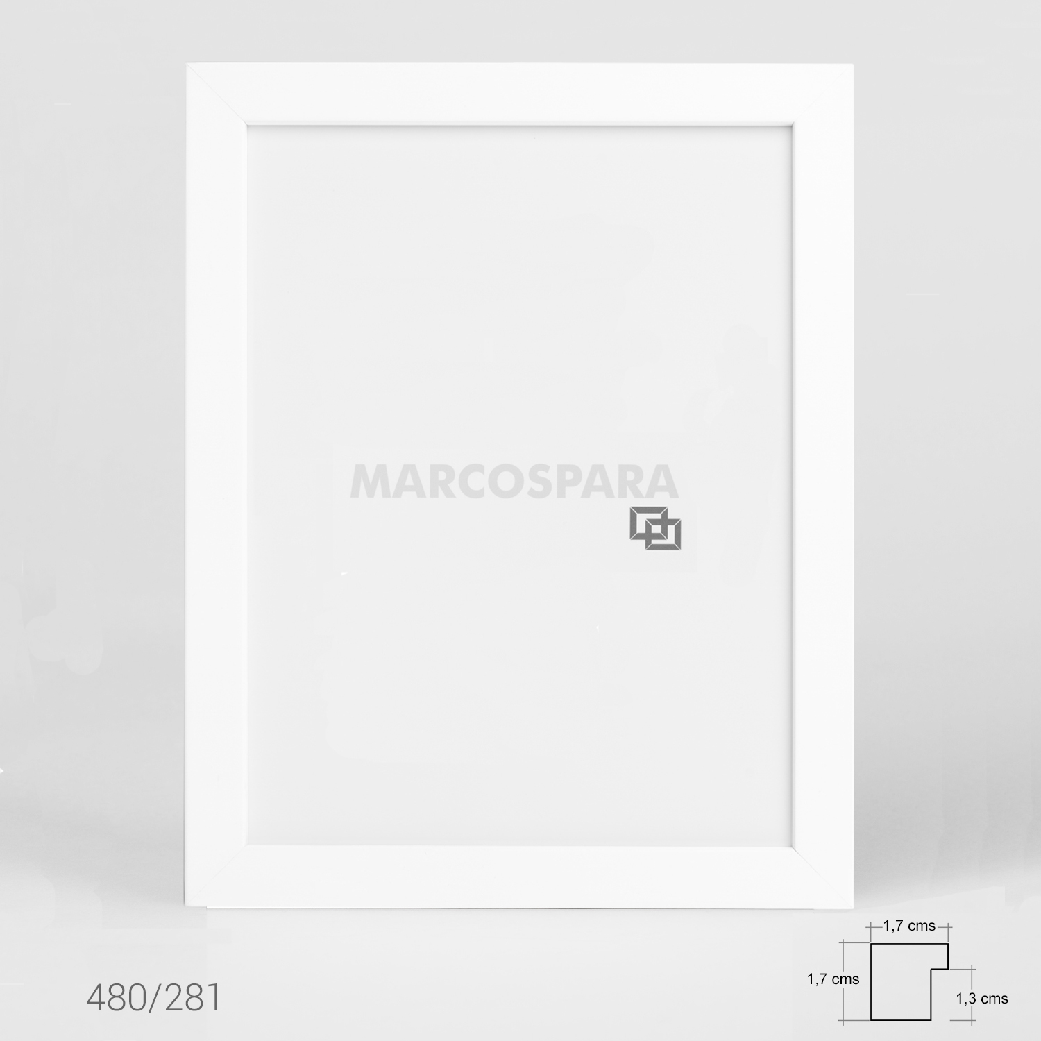 Marco Est&aacute;ndar de Madera Blanco 1.7cm